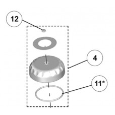 Renfert Basic Sandblaster Tanks - Grey Lid f.replacement SET tank BASIC 25-500µm (Tank Lid Replacement SET includes labels and O Ring) - Pos 4 - SPAREPART - 900035801